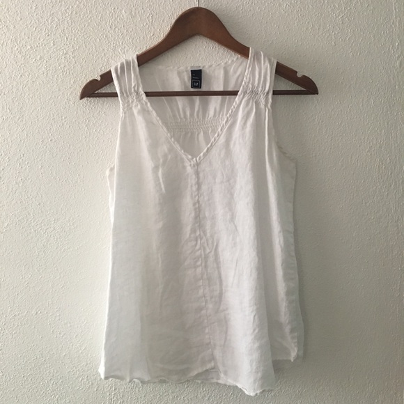 Gap white linen pullover blouse - Picture 1 of 8